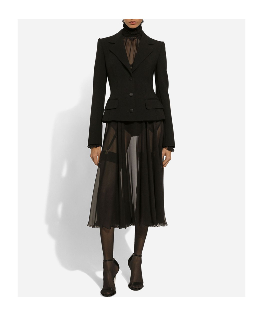 Shop Dolce & Gabbana Virgin Wool-blend Blazer In Black