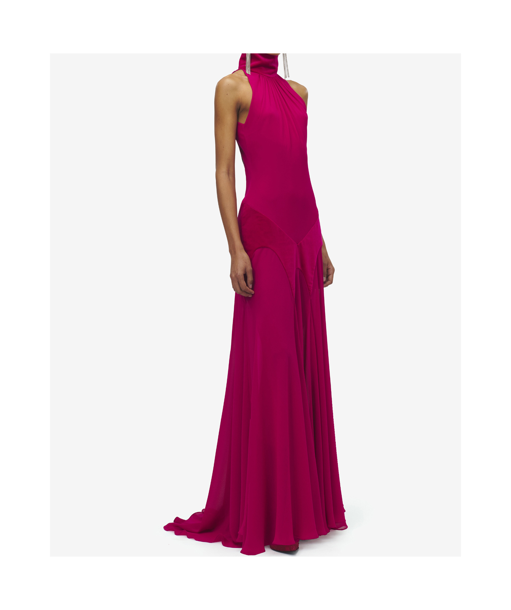 Alexander Mcqueen Women's Silk Georgette Evening Dress In Fuchsia In Pink