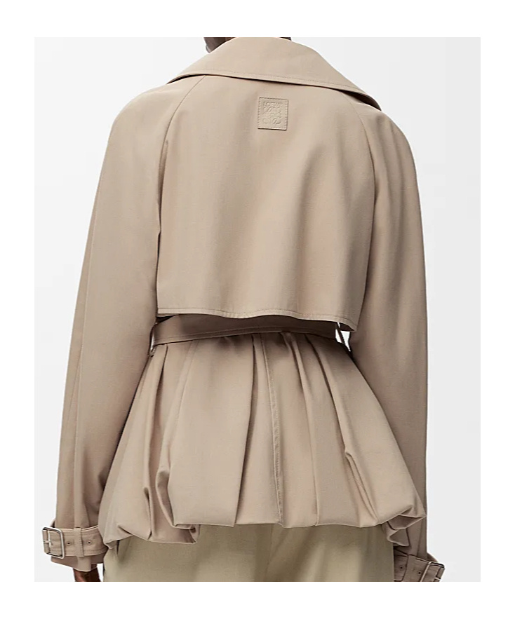 Loewe Womens Notched-lapel Cotton Jacket Beige In Orange