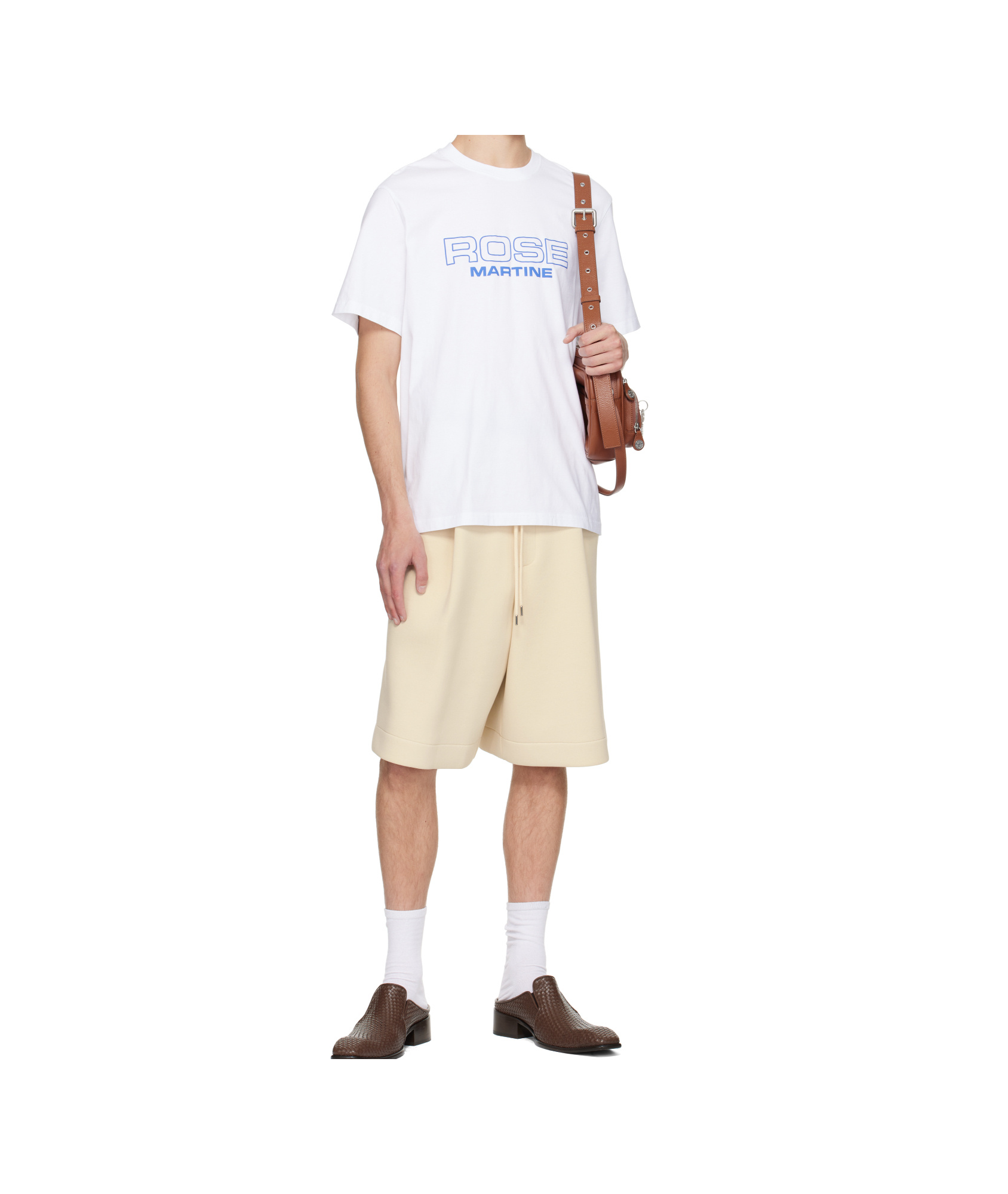 Martine Rose Regular Fit Crew Neck Short Sleeve Top In White