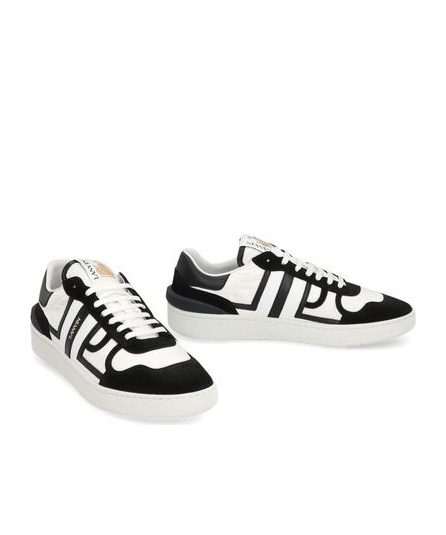 Shop Lanvin Panelled Lace-up Sneakers In White