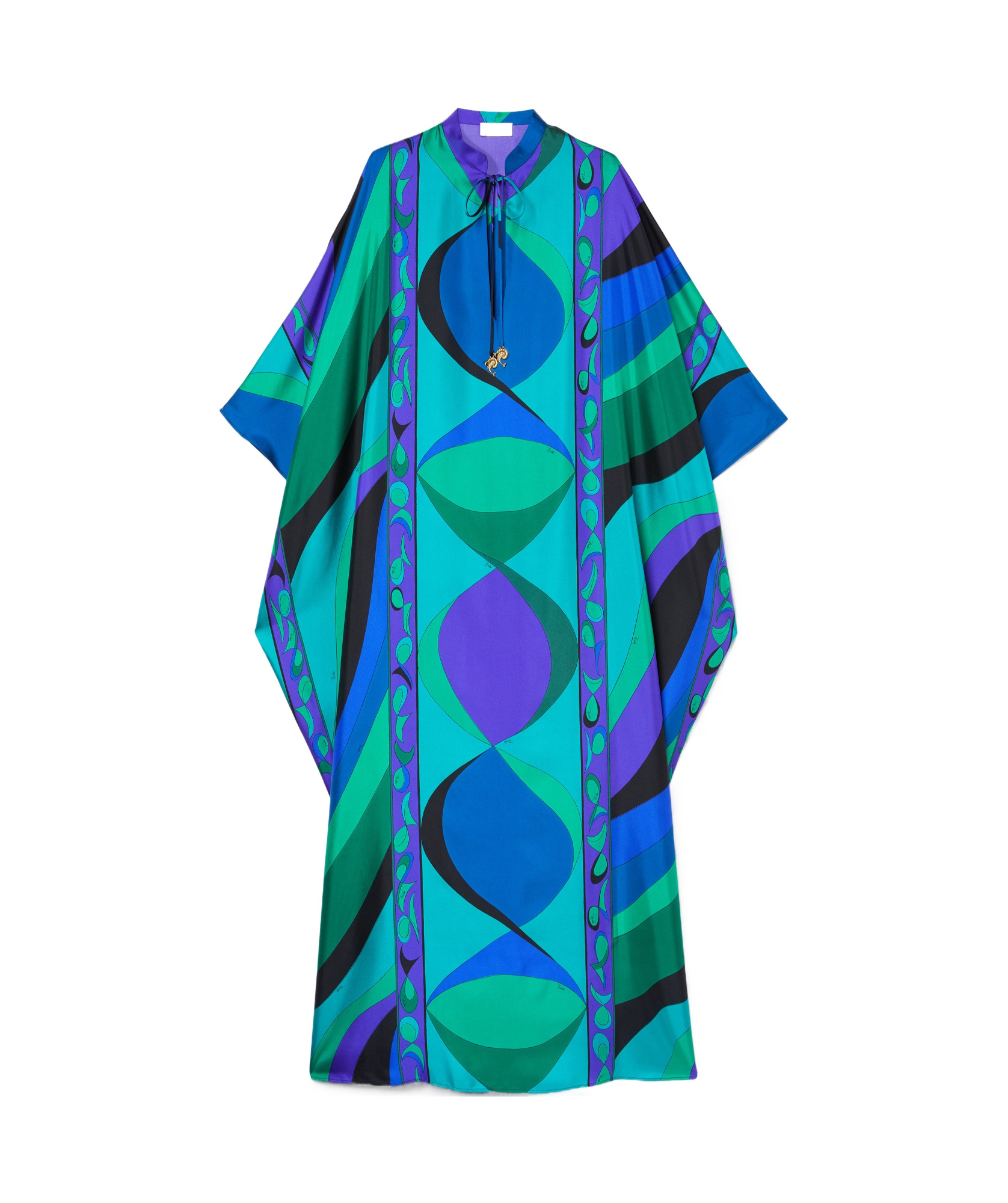 Pucci Pesci Print Maxi Kaftan In Blue