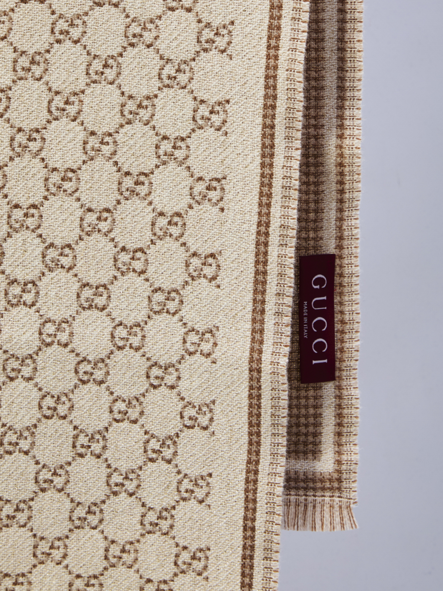 Gucci Women Gg Jacquard Wool Scarf In Neutral