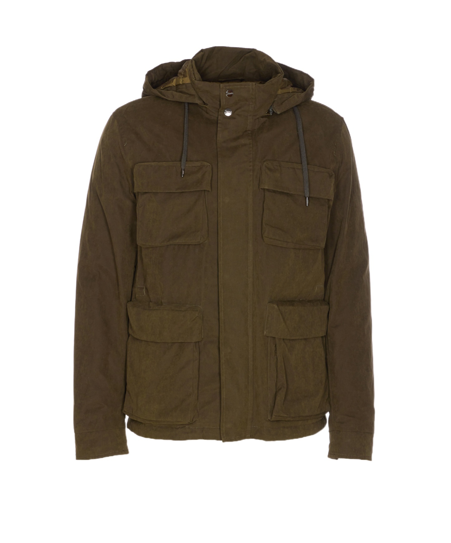 Herno Long Sleeve Hooded Padded Parka Jacket In Green