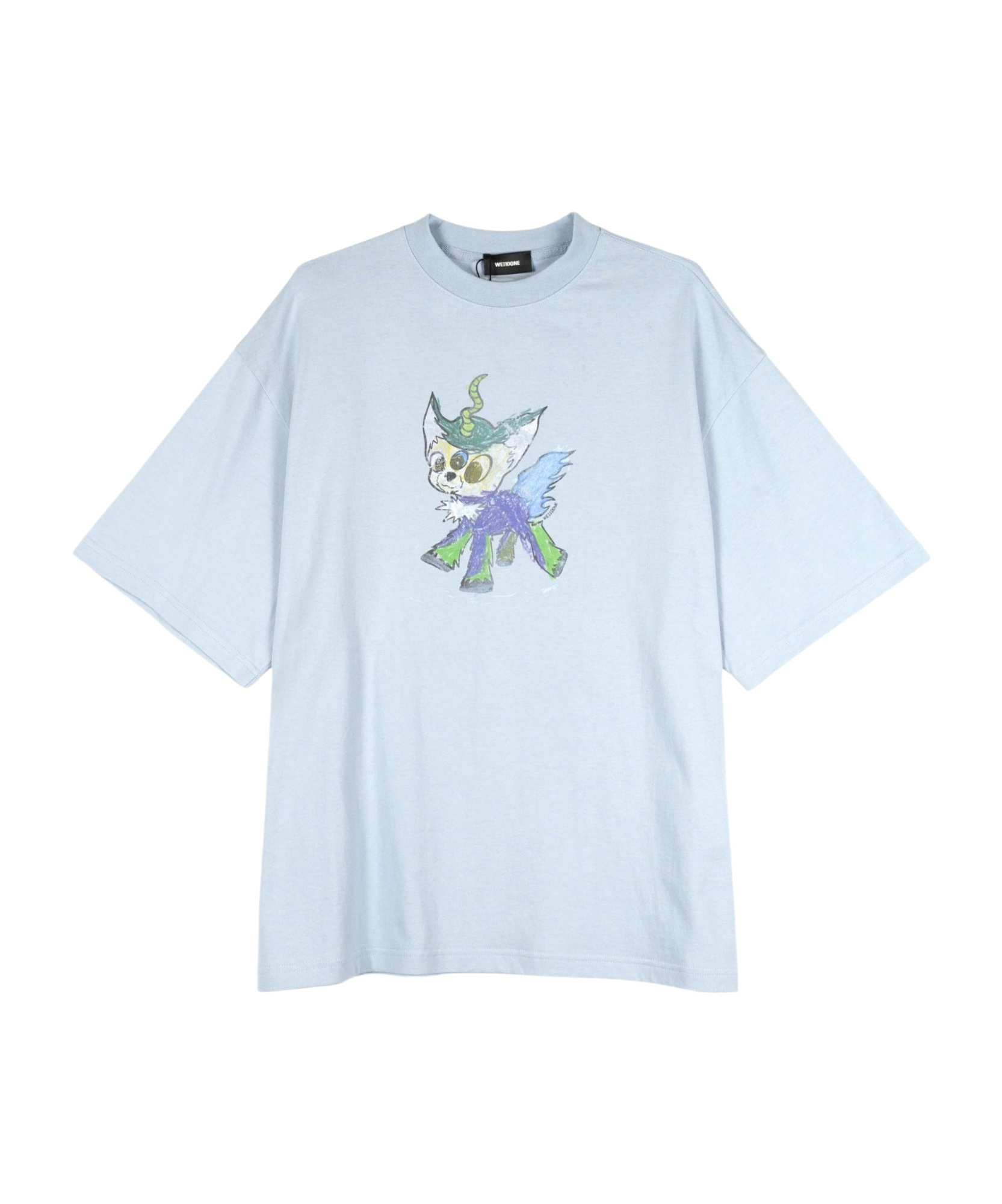 We11 Done Monster Drawing T-shirt In Blue