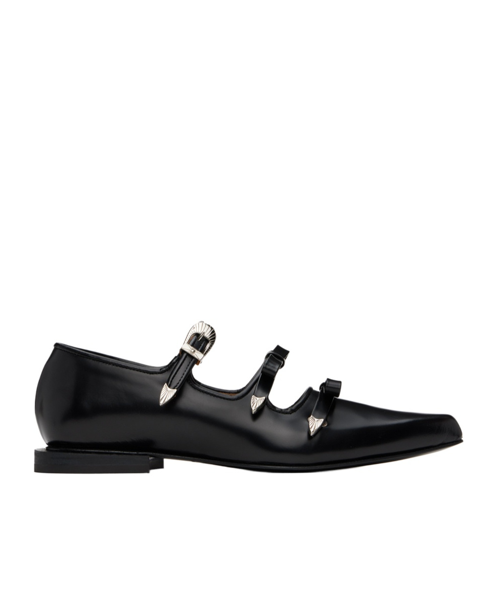 Shop Toga Knot Detail Mary Jane Shoes In Black