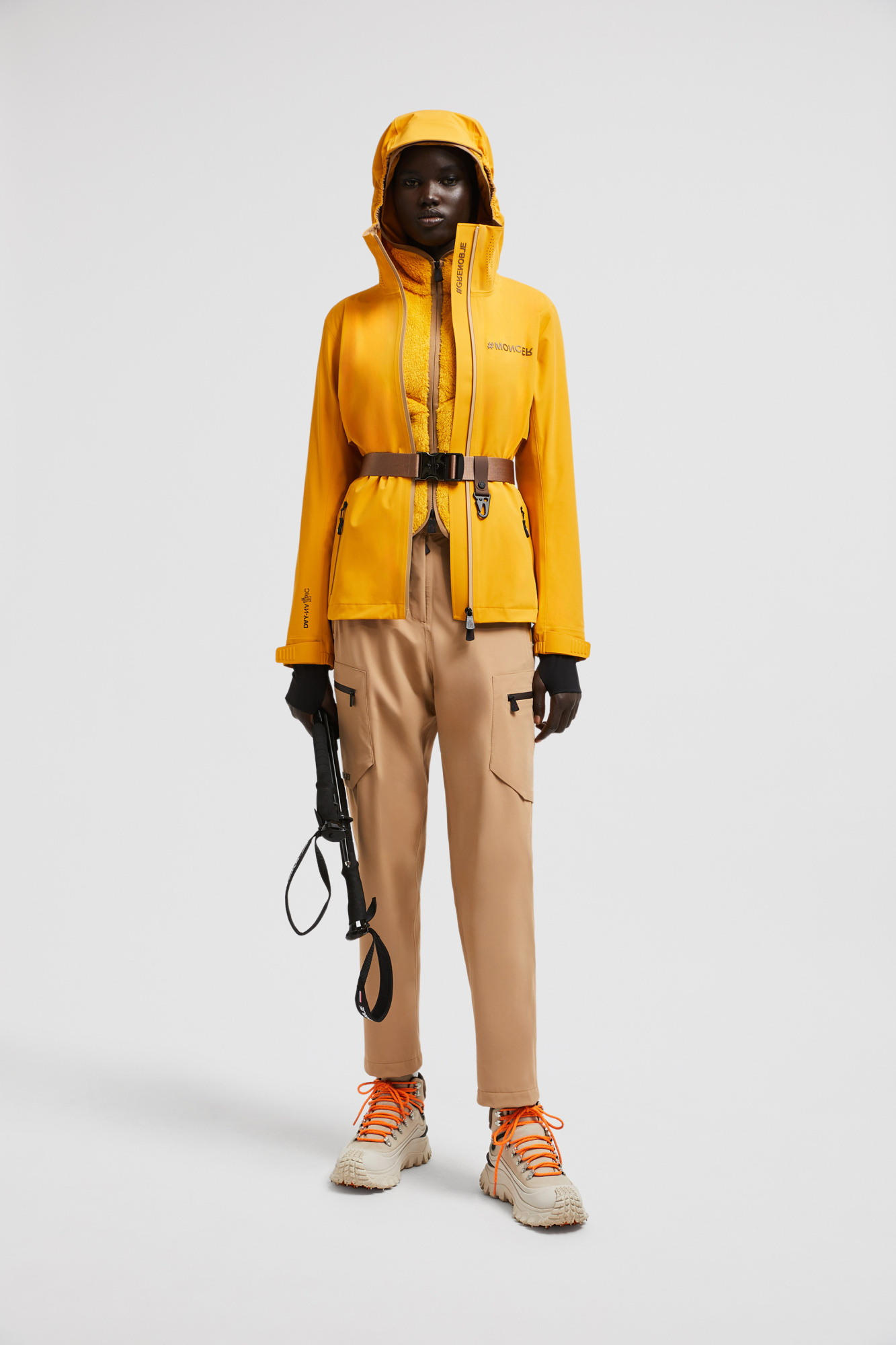 Moncler Water-repellent Hardshell Trousers In Nude
