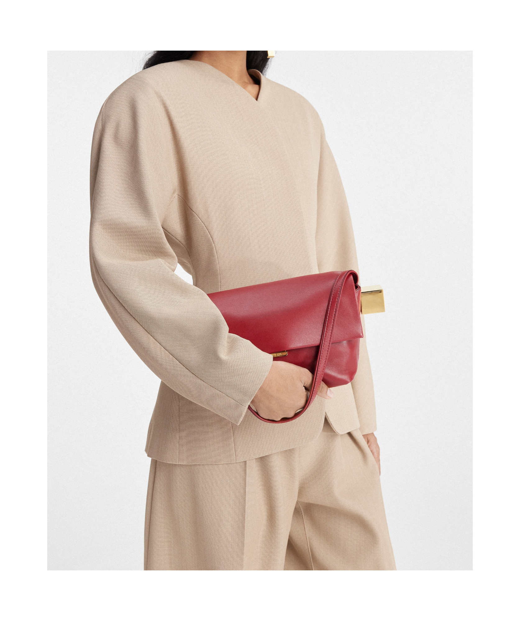 Jacquemus Le Rond Carré Logo Detailed Shoulder Bag In Red