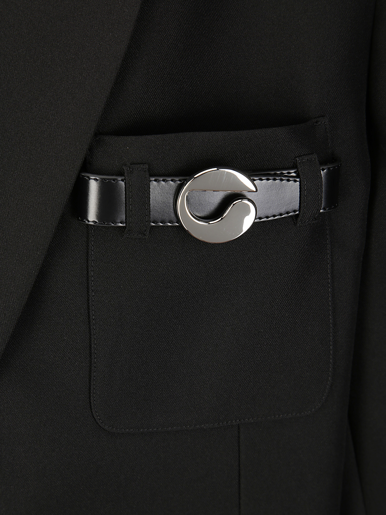 Coperni Nero Tailored Blazer With Unique Embellished Pocket In Black