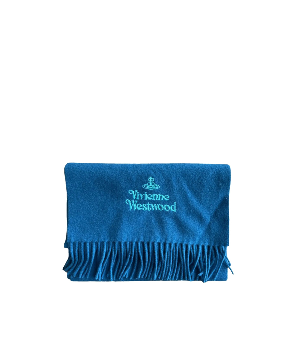 Vivienne Westwood Fringed Scarf In Blue