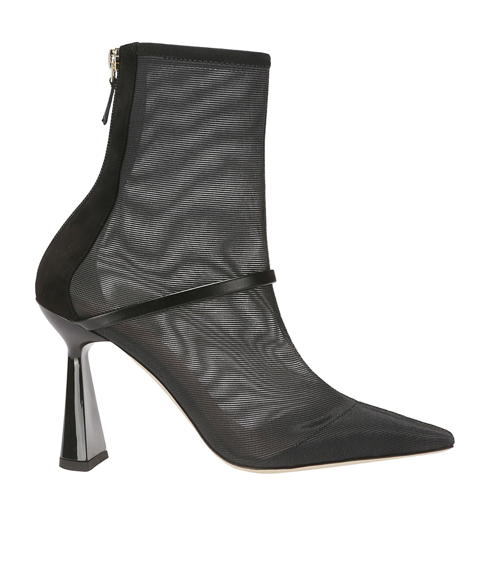 Malone Souliers Pointed-toe Mesh Ankle Boots In Black