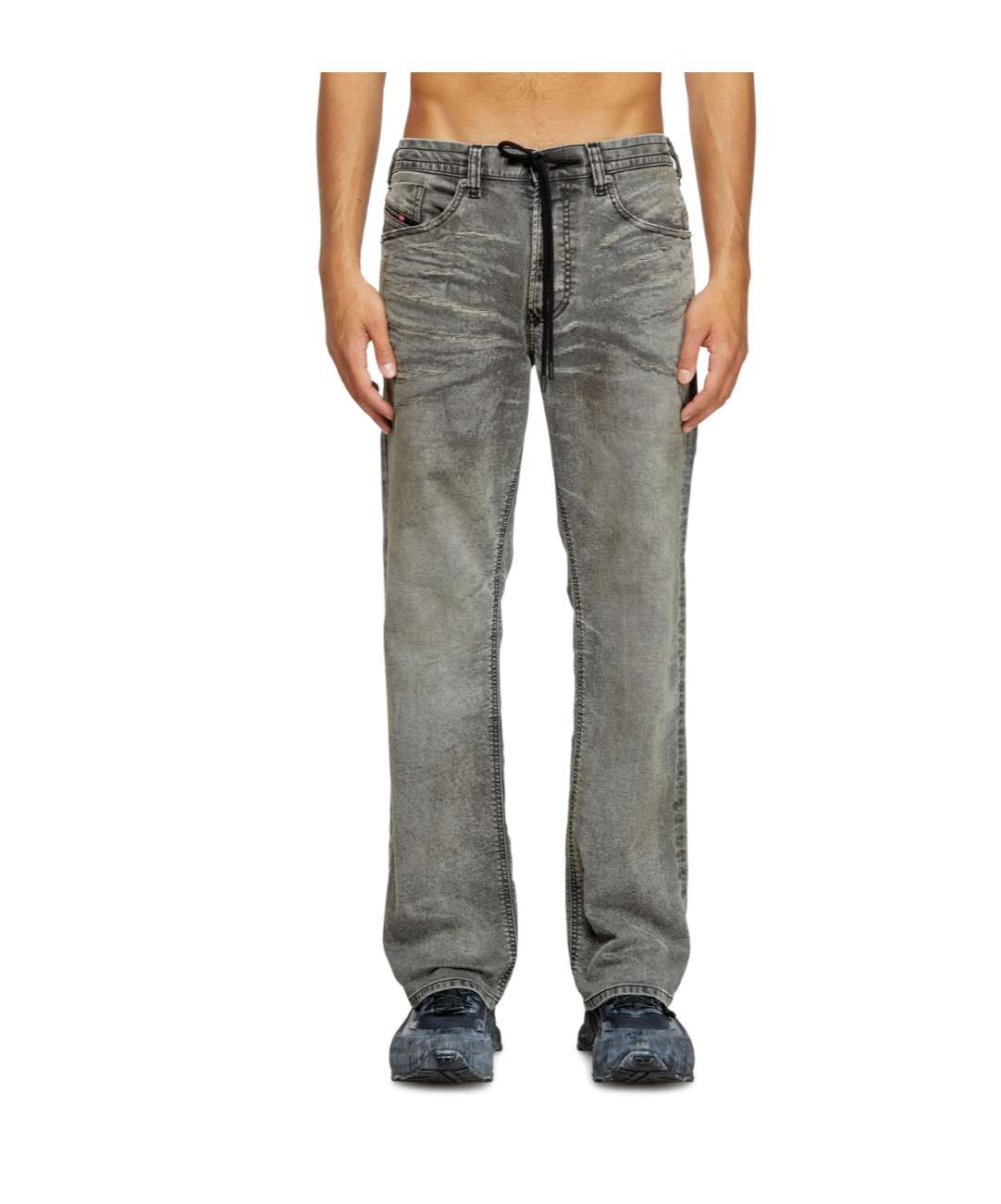 Diesel Faded Straight-leg Jeans In Gray