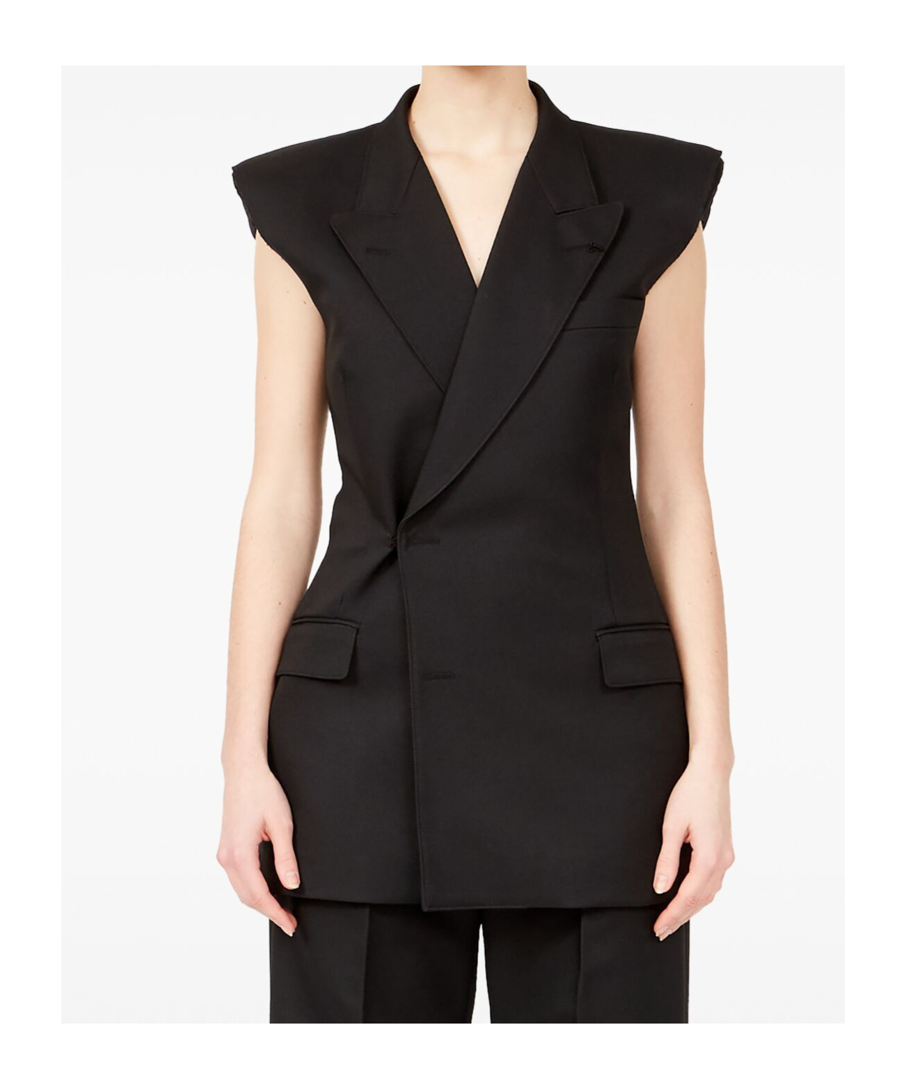 Mm6 Maison Margiela Gilet With Raw-edge Finish In Black