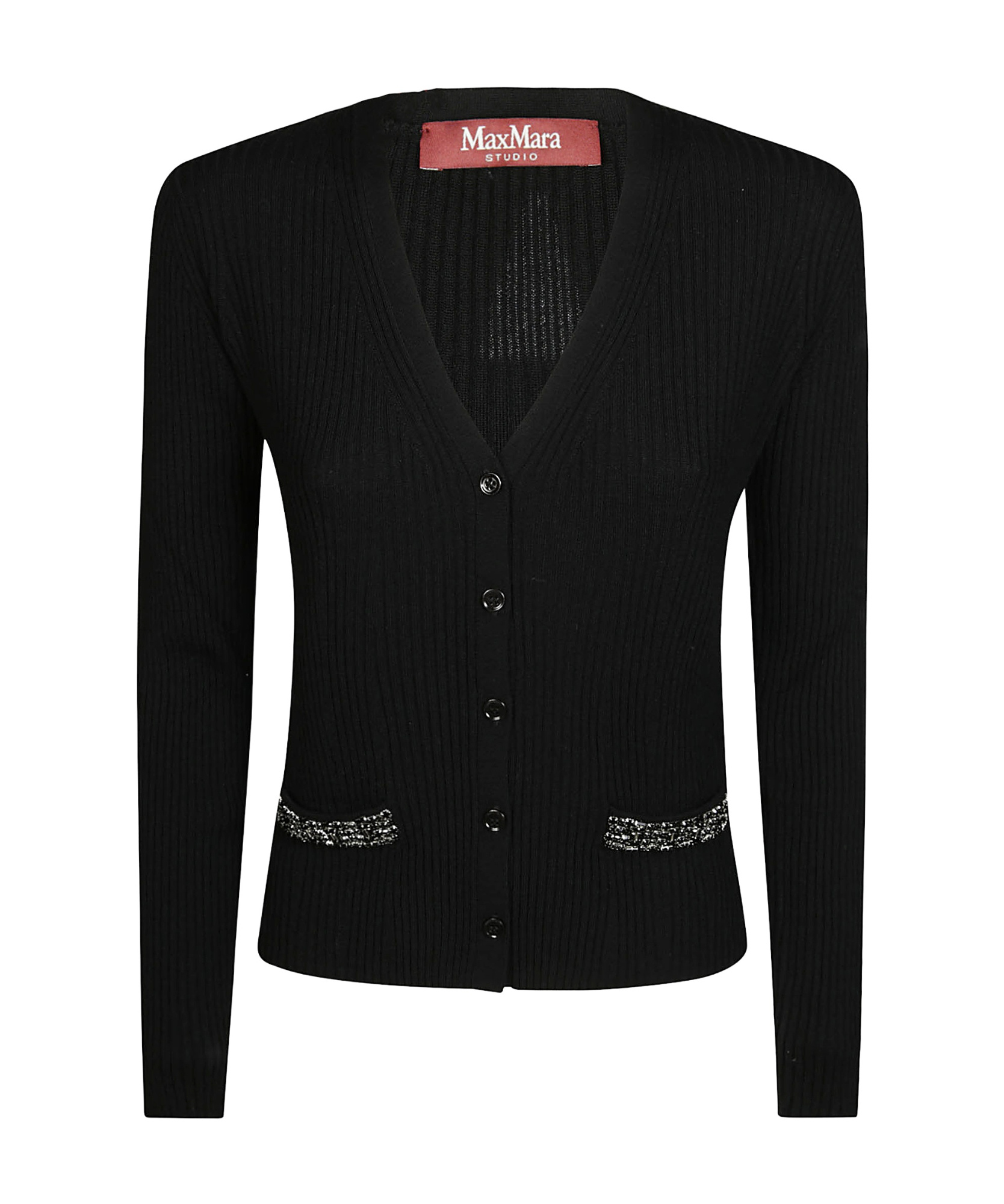 Max Mara Studio Brandy Cardigan Gioiello In Black