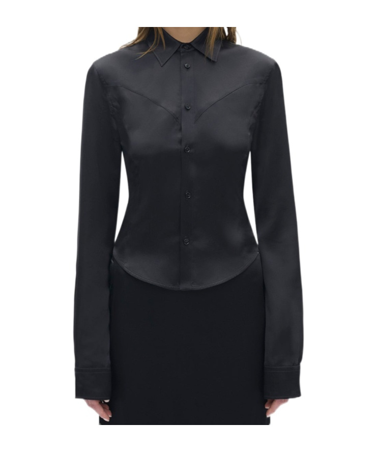 Ann Demeulemeester Drika Fitted Shirt With Western Cut In Black