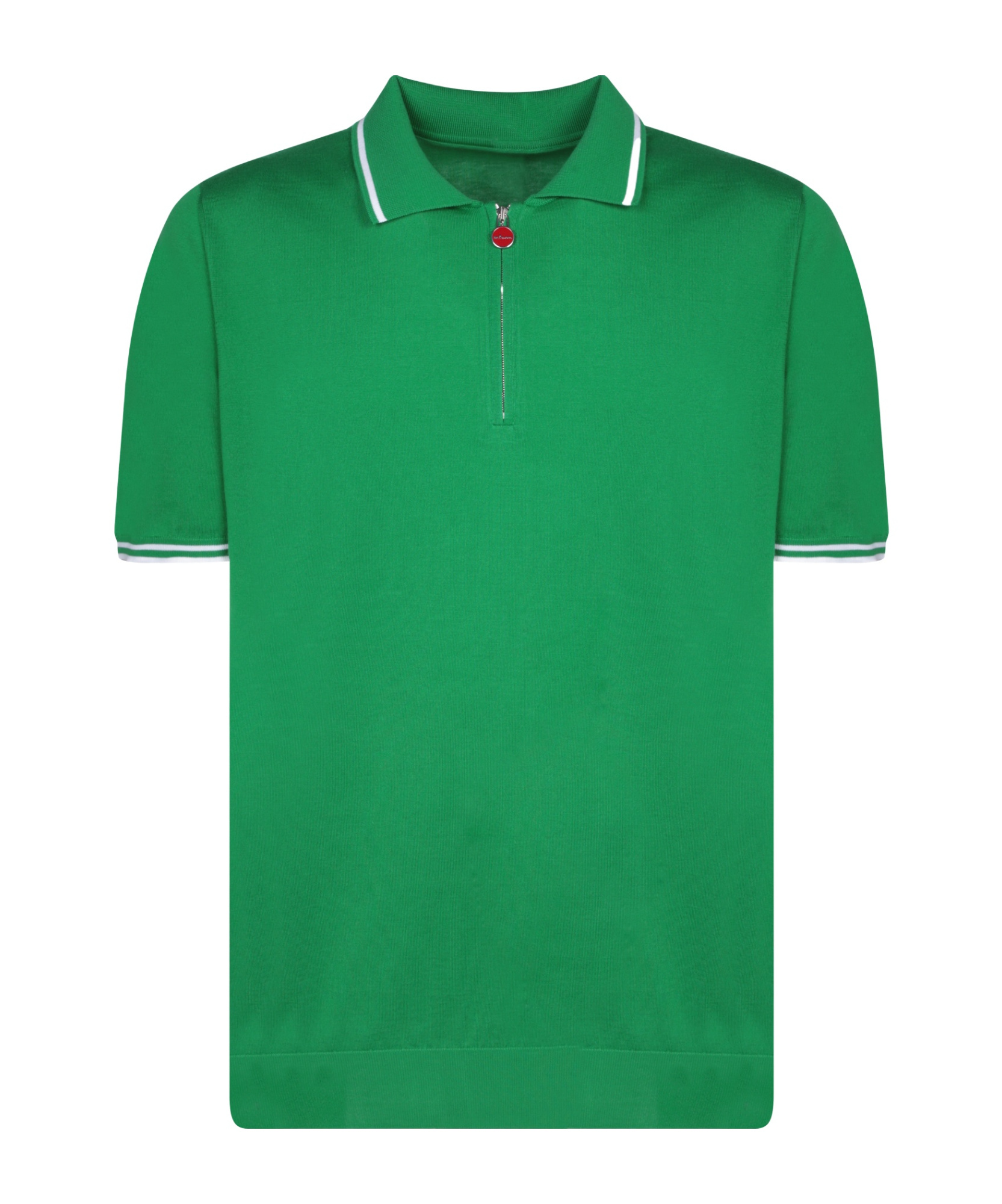 Shop Kiton Striped-edge Cotton Polo Shirt In Green