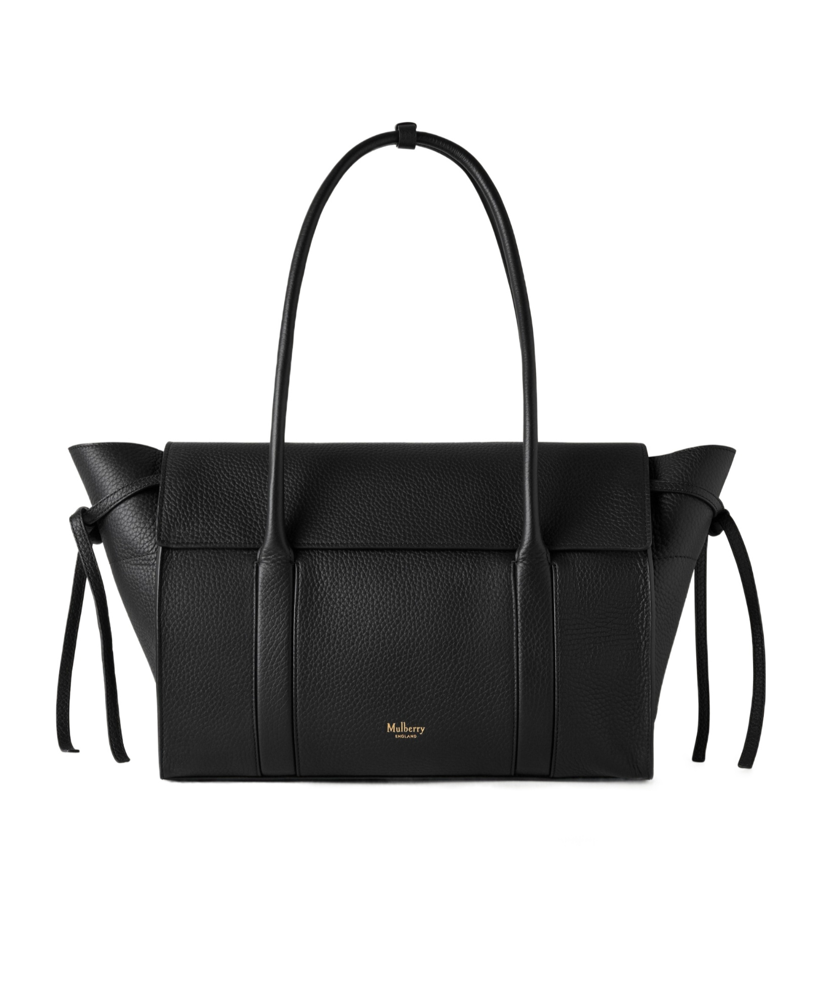 Mulberry 'small Bayswater' Black Shoulder Bag With Laminated Logo