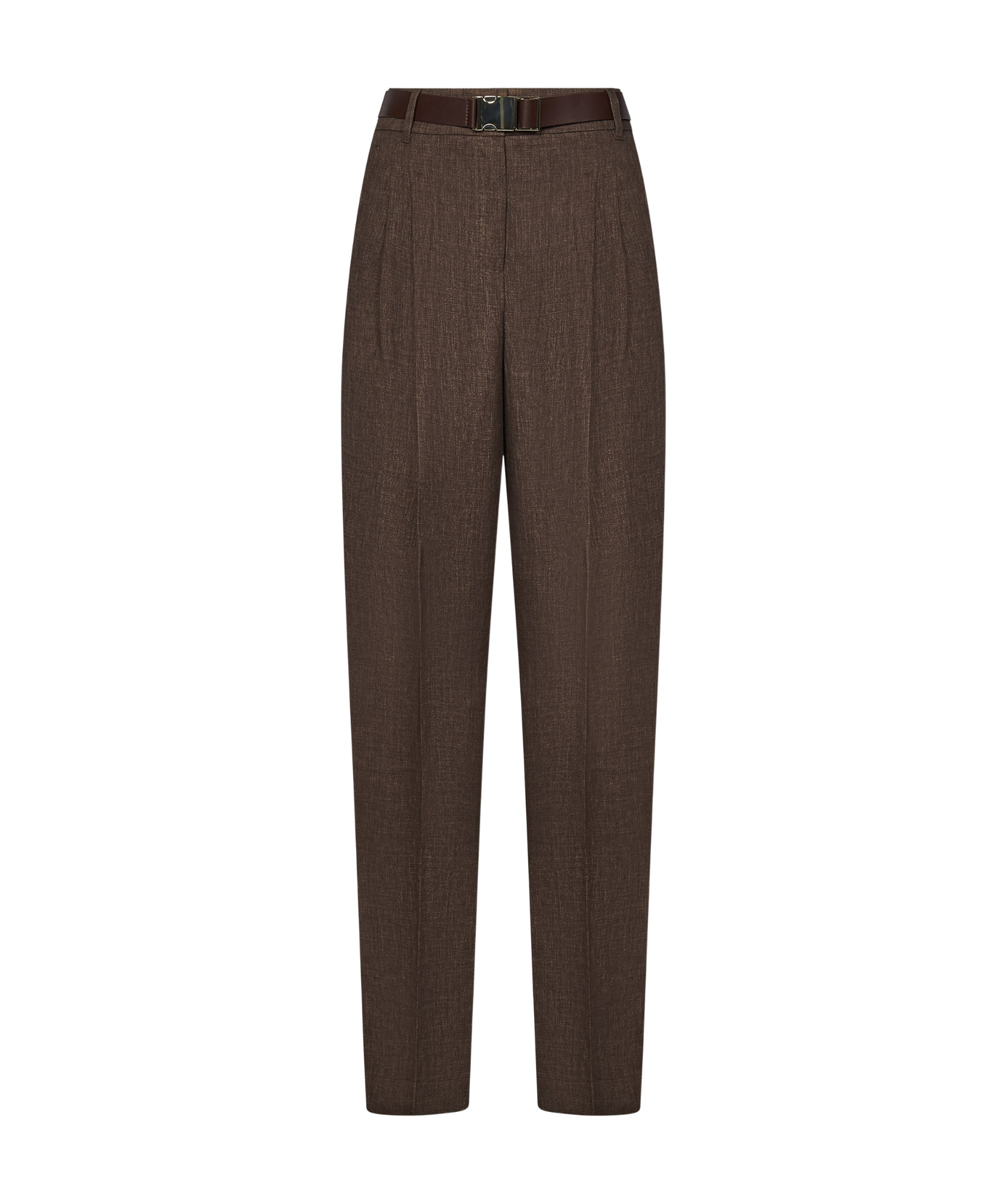 Max Mara Wide Leg High Waist Trousers With Front Crease In Green
