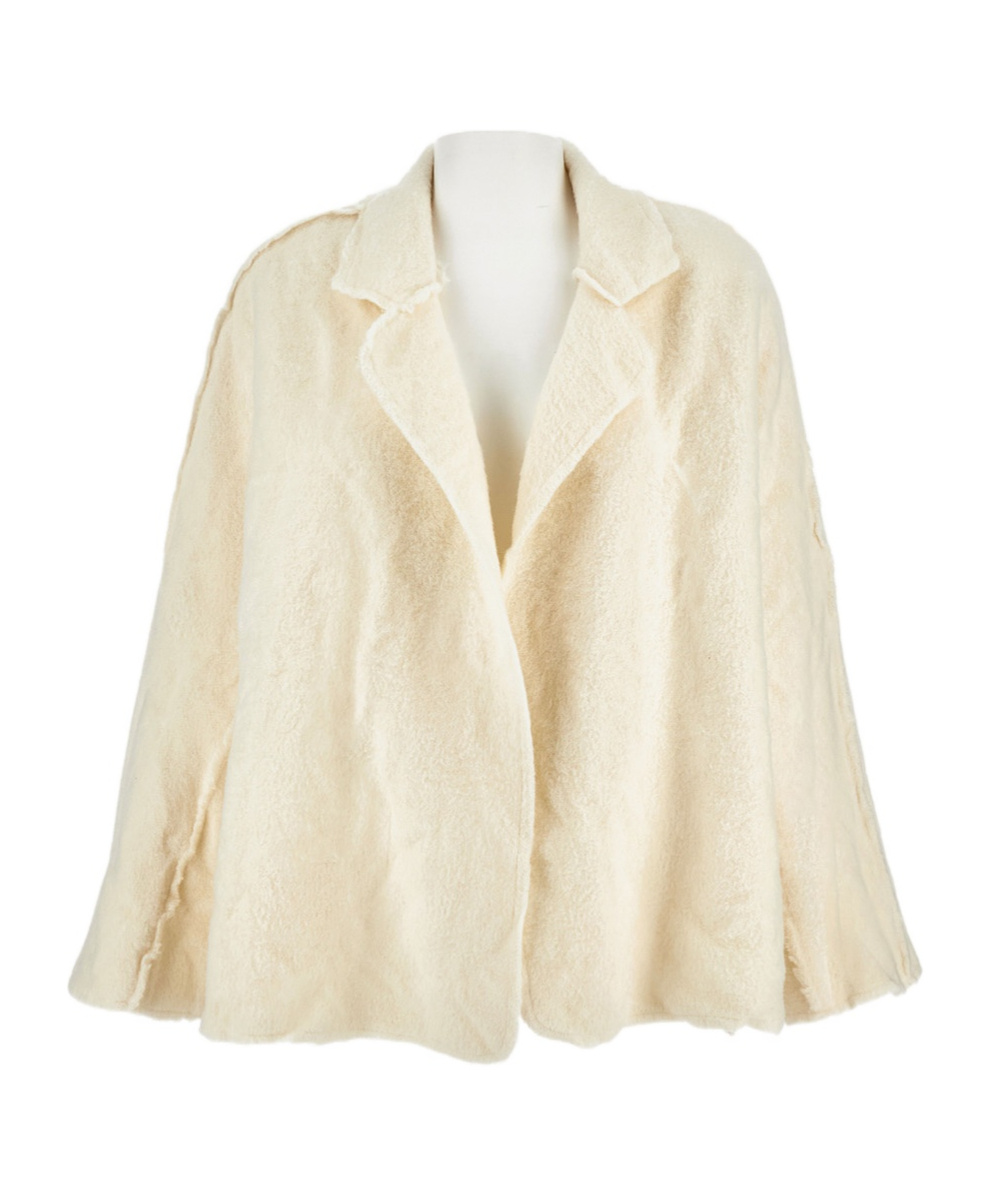 Daniela Gregis Lapel-detail Long-sleeve Jacket In Neutral