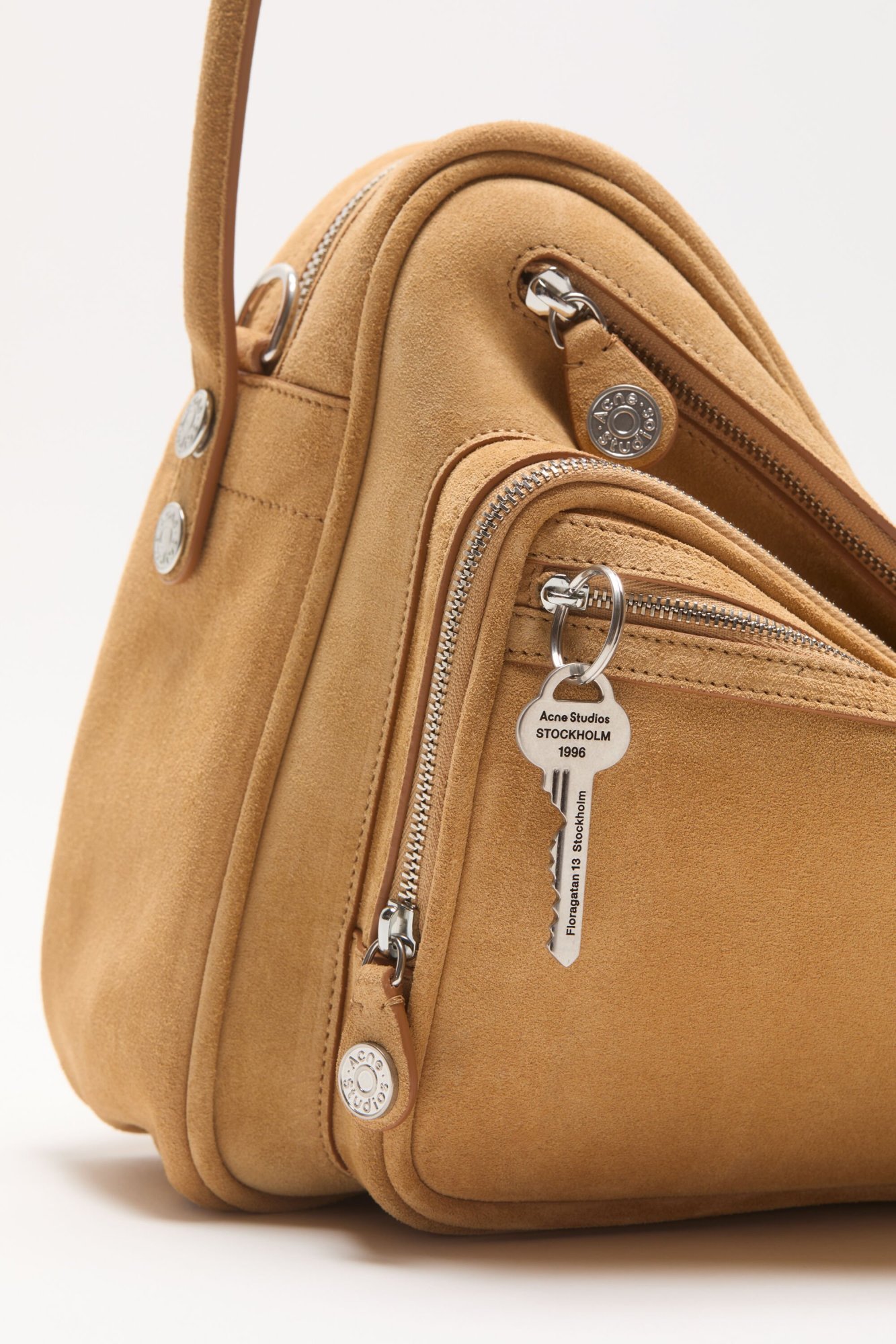 Acne Studios Camero Camera Suede Leather Shoulder Bag In Brown