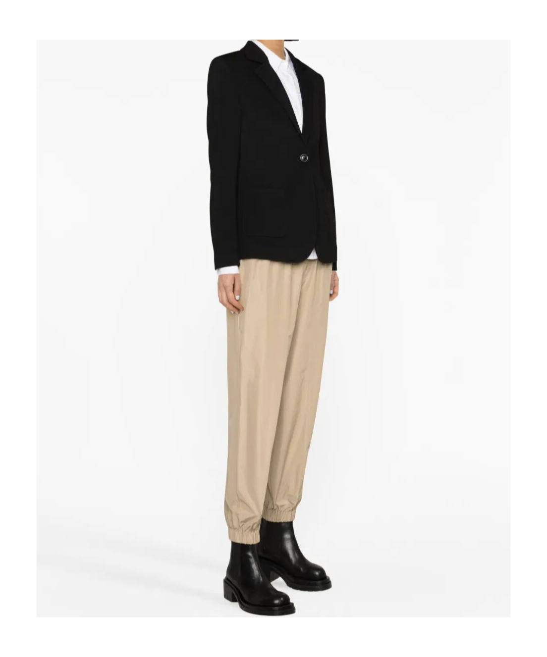 Seventy Jacket With 1 Button Blue Polyamide Woman In Black