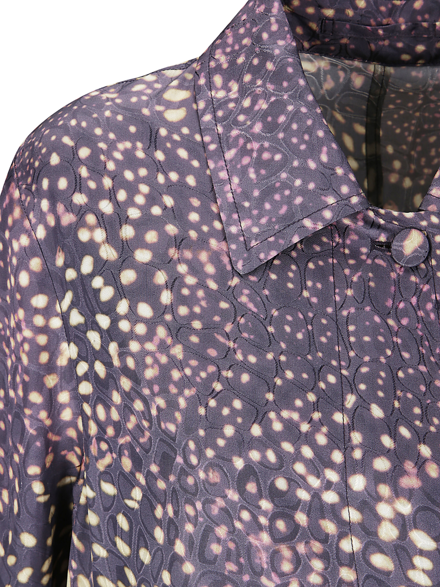Dries Van Noten Jacquard Ankle-length Coat In Purple