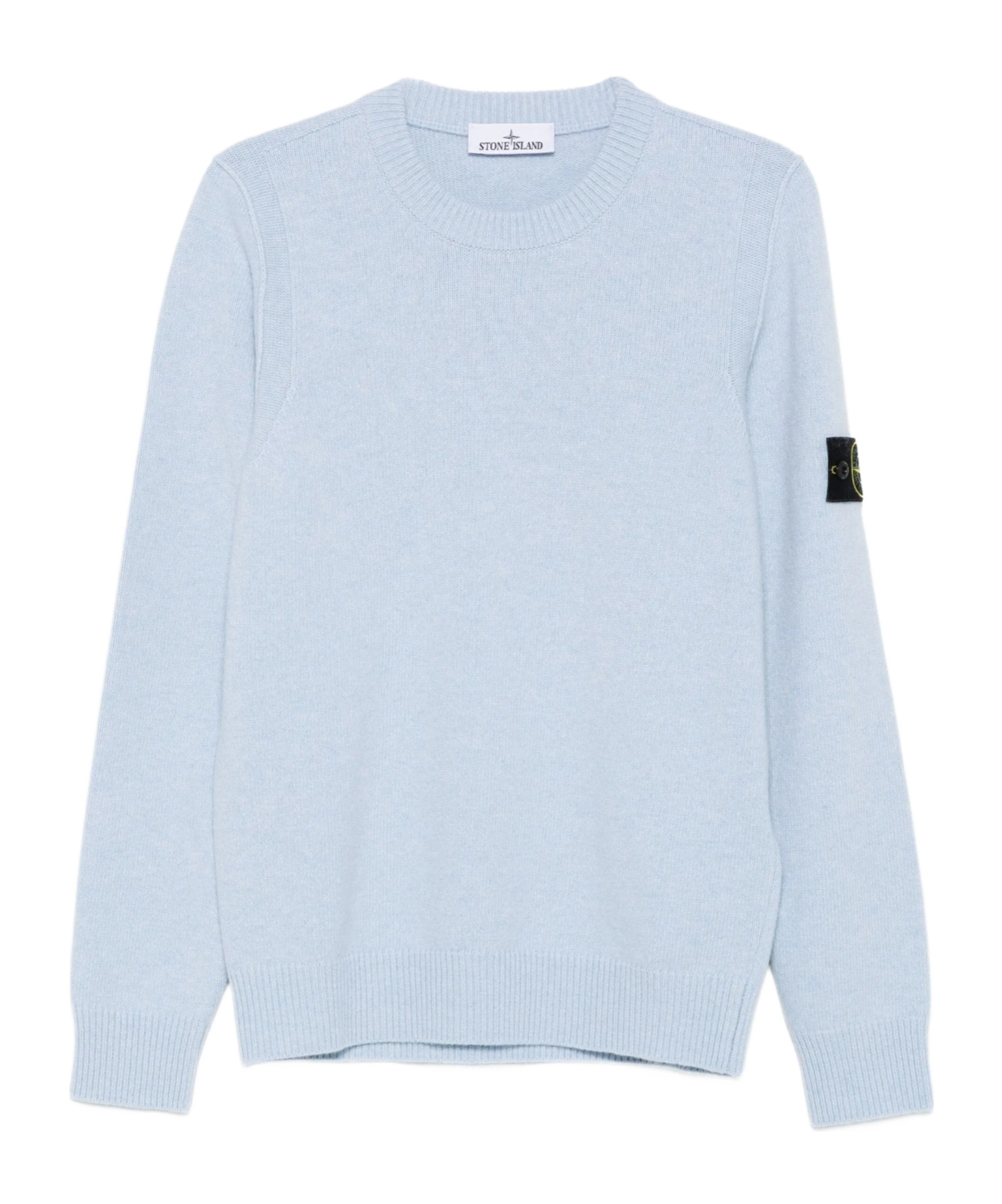Stone Island Logo Patch Crewneck Sweatshirt In Blue