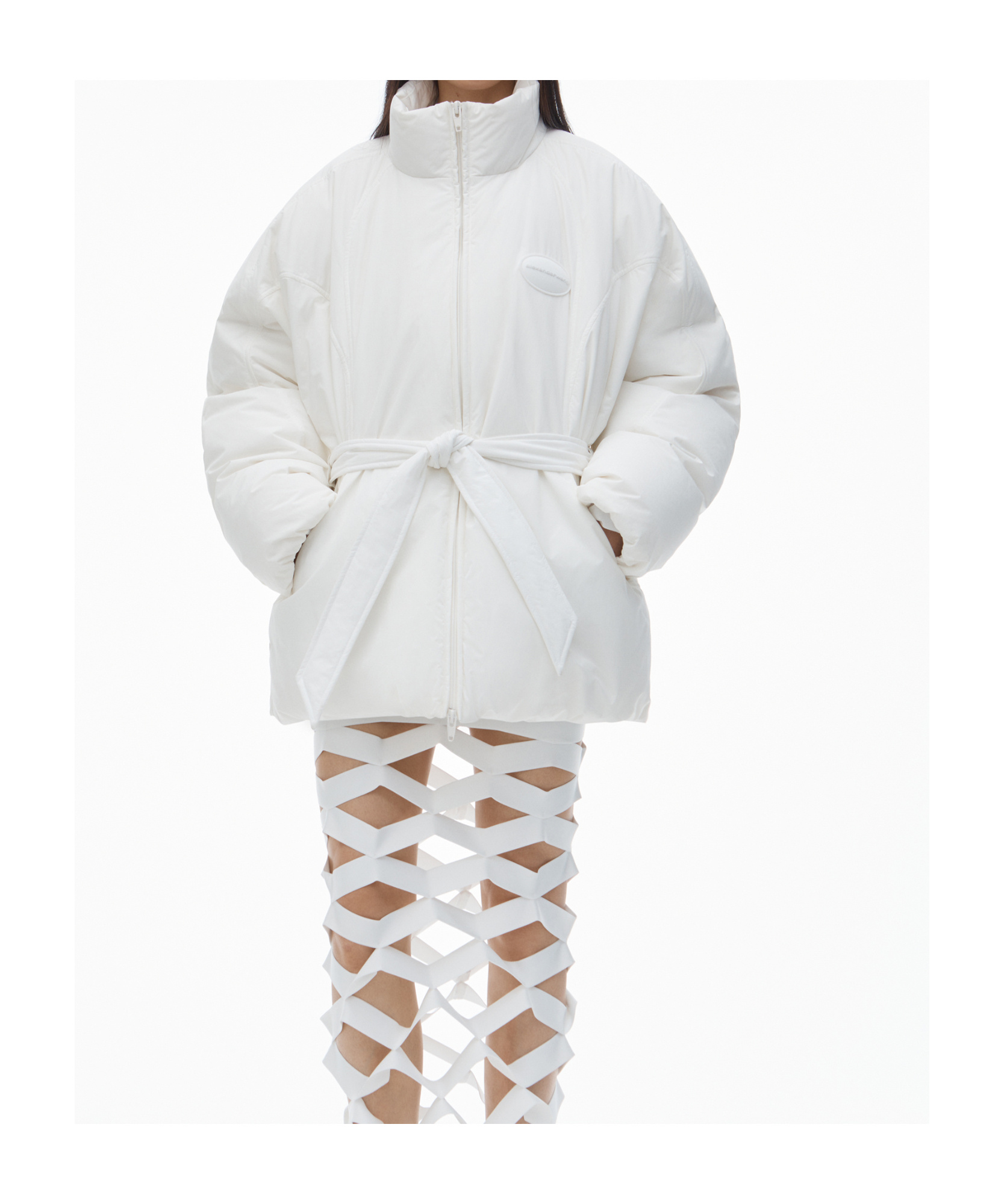 Alexander Wang Decorative Filled Down Jacket In White