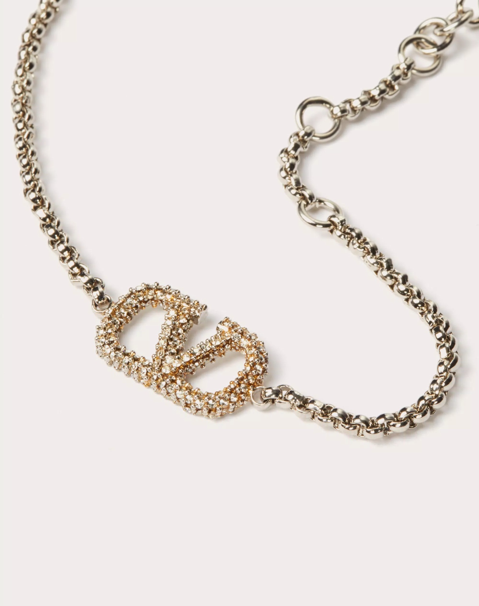 VALENTINO GARAVANI VLOGO SIGNATURE BRACELET IN METAL AND SWAROVSKI CRYSTALS