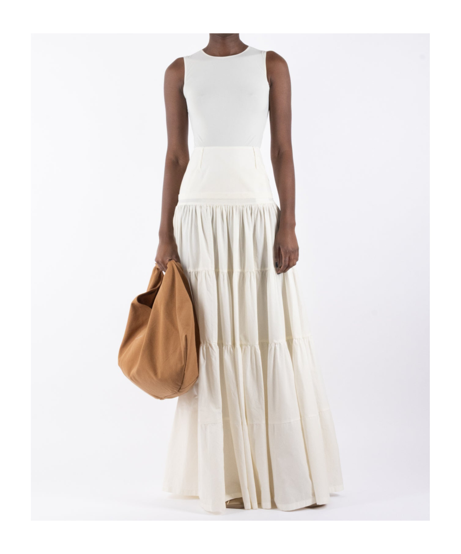 Mm6 Maison Margiela Pleated Skirt In White