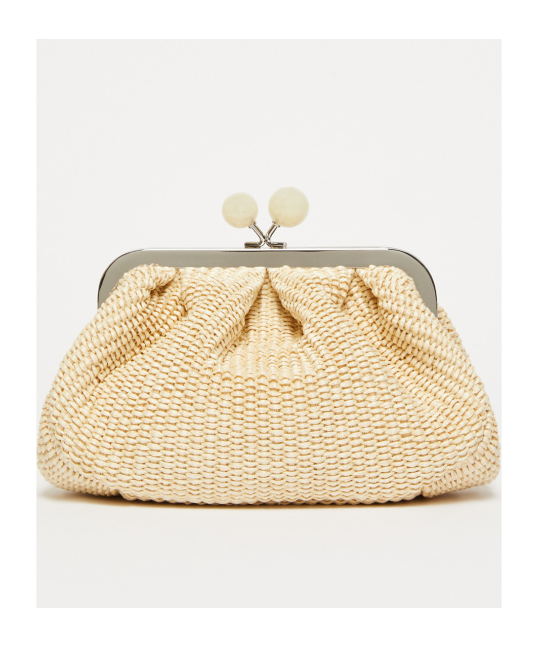 Weekend Max Mara Small Raffia-effect Pasticcino Bag In Nude