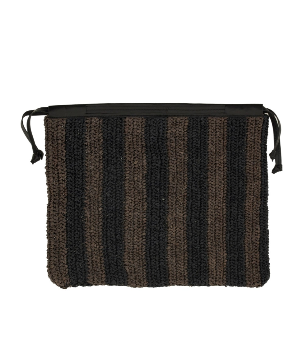Shop Alysi Raffia Clutch Bag In Brown