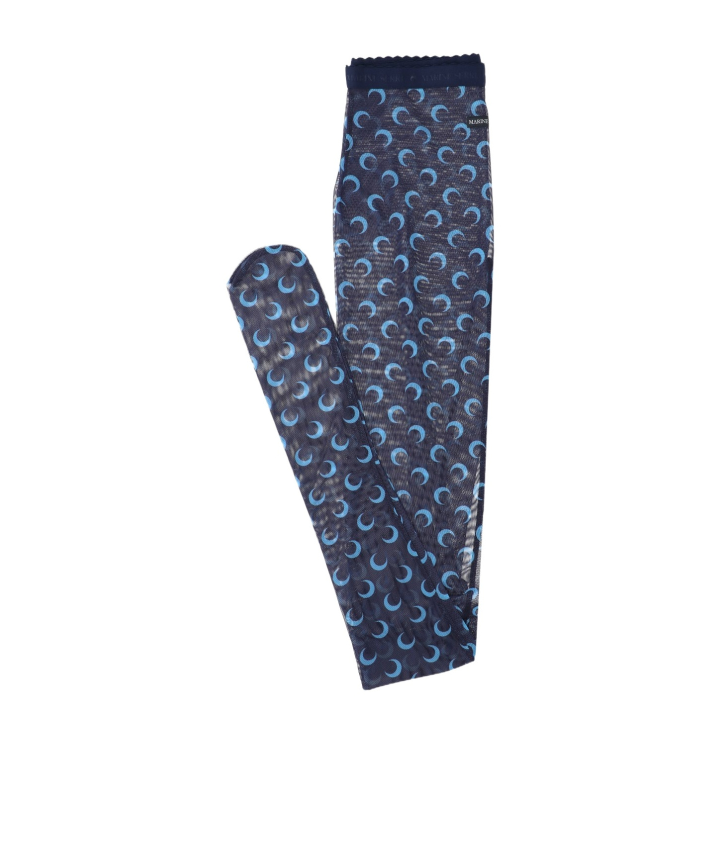 Marine Serre Moon Printed Semi-sheer Socks In Black