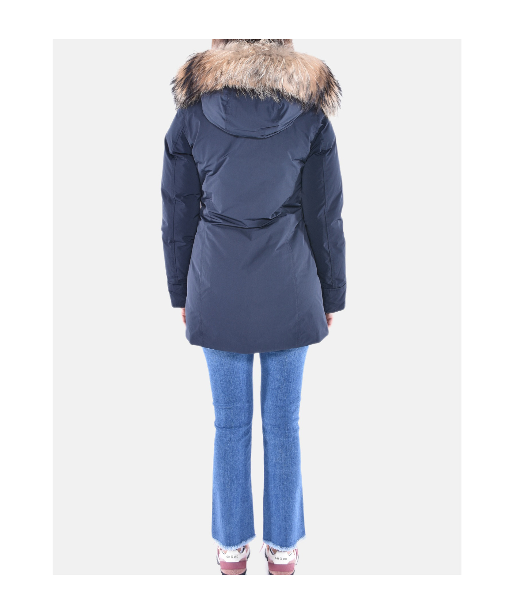 Woolrich Luxury Arctic Raccoon Parka In Blue