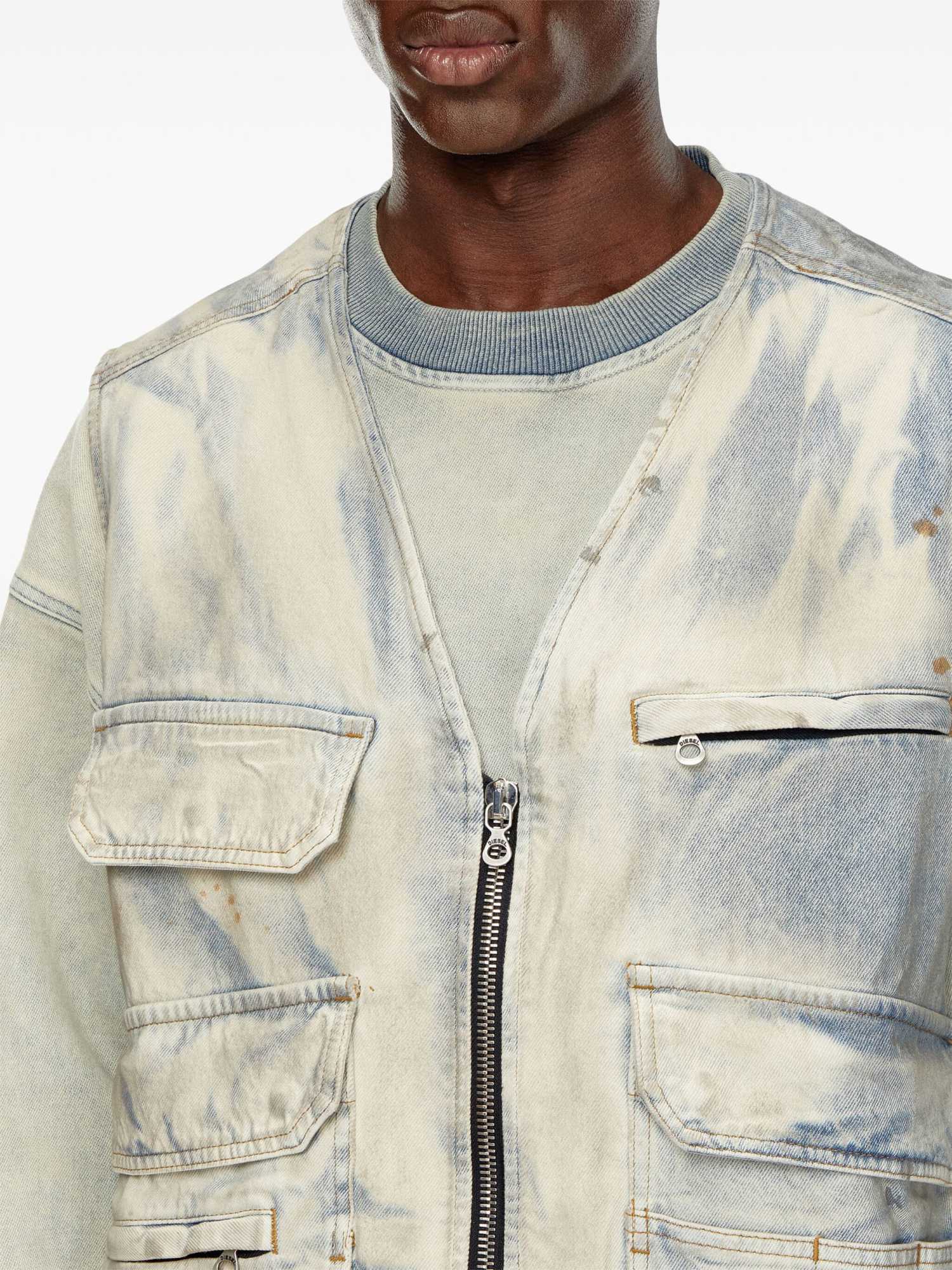 Diesel Pocketed Gilet Vest In White