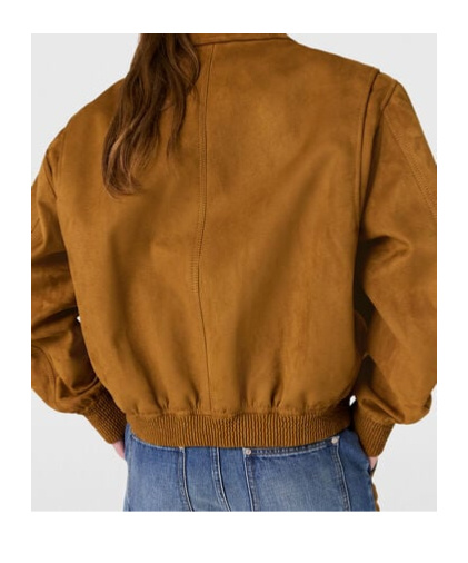 Stella Mccartney Boxy Collared Field Jacket In Brown