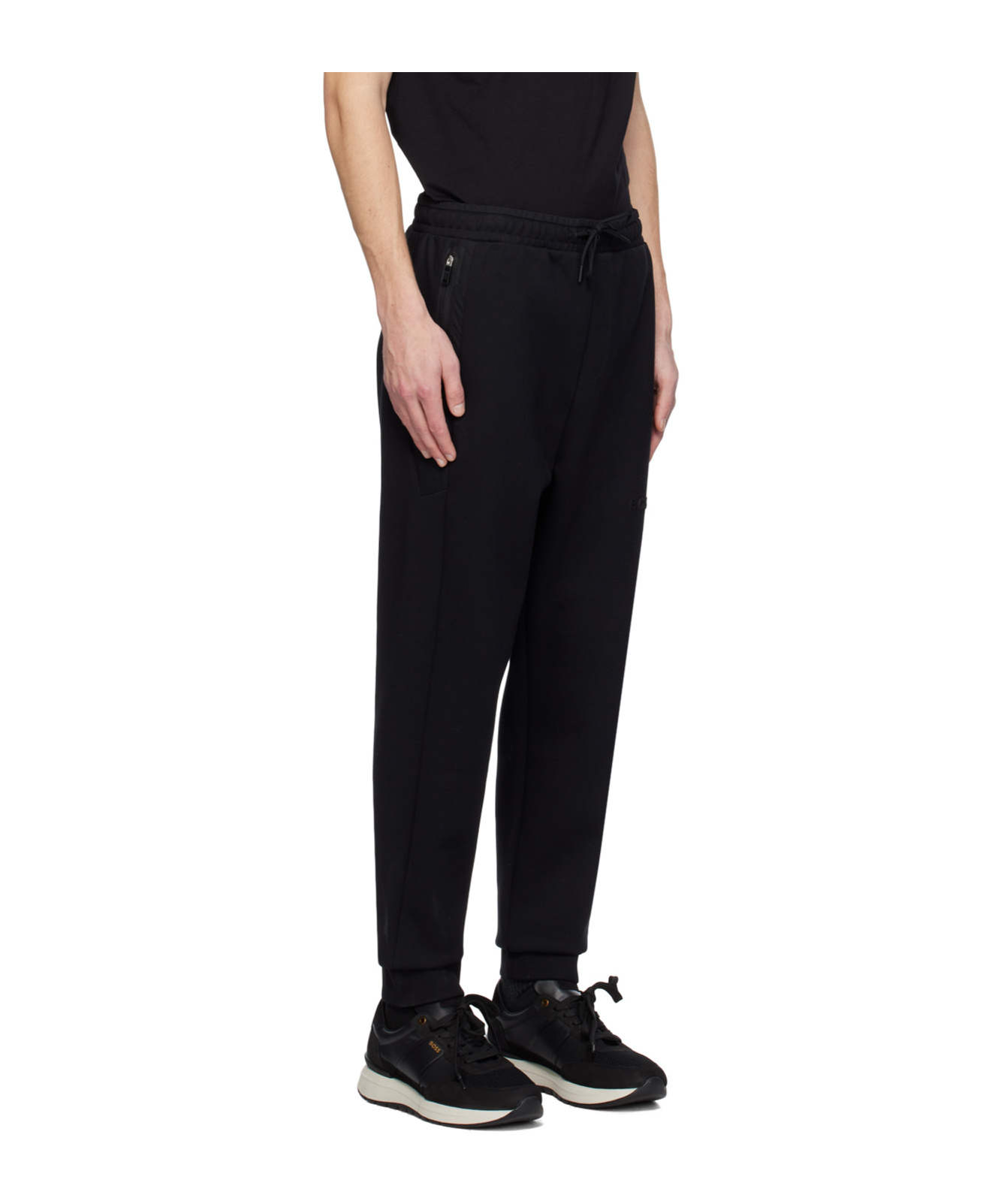 Shop Hugo Boss Drawstring Sweatpants In Black