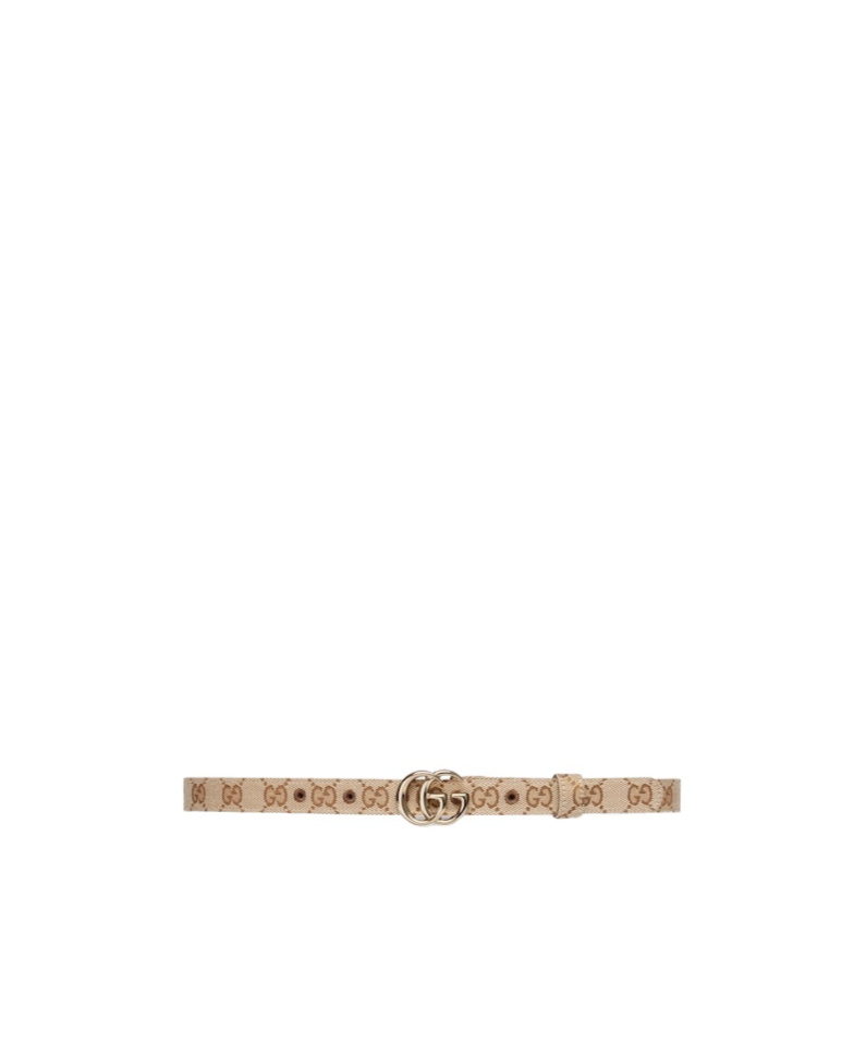 Gucci Gg Marmont Thin Belt In Nude