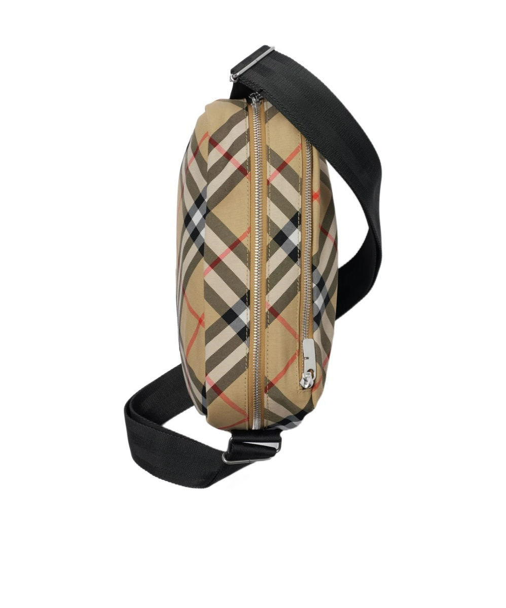 Burberry Vintage Check Messenger Bag With Silver Hardware In Brown