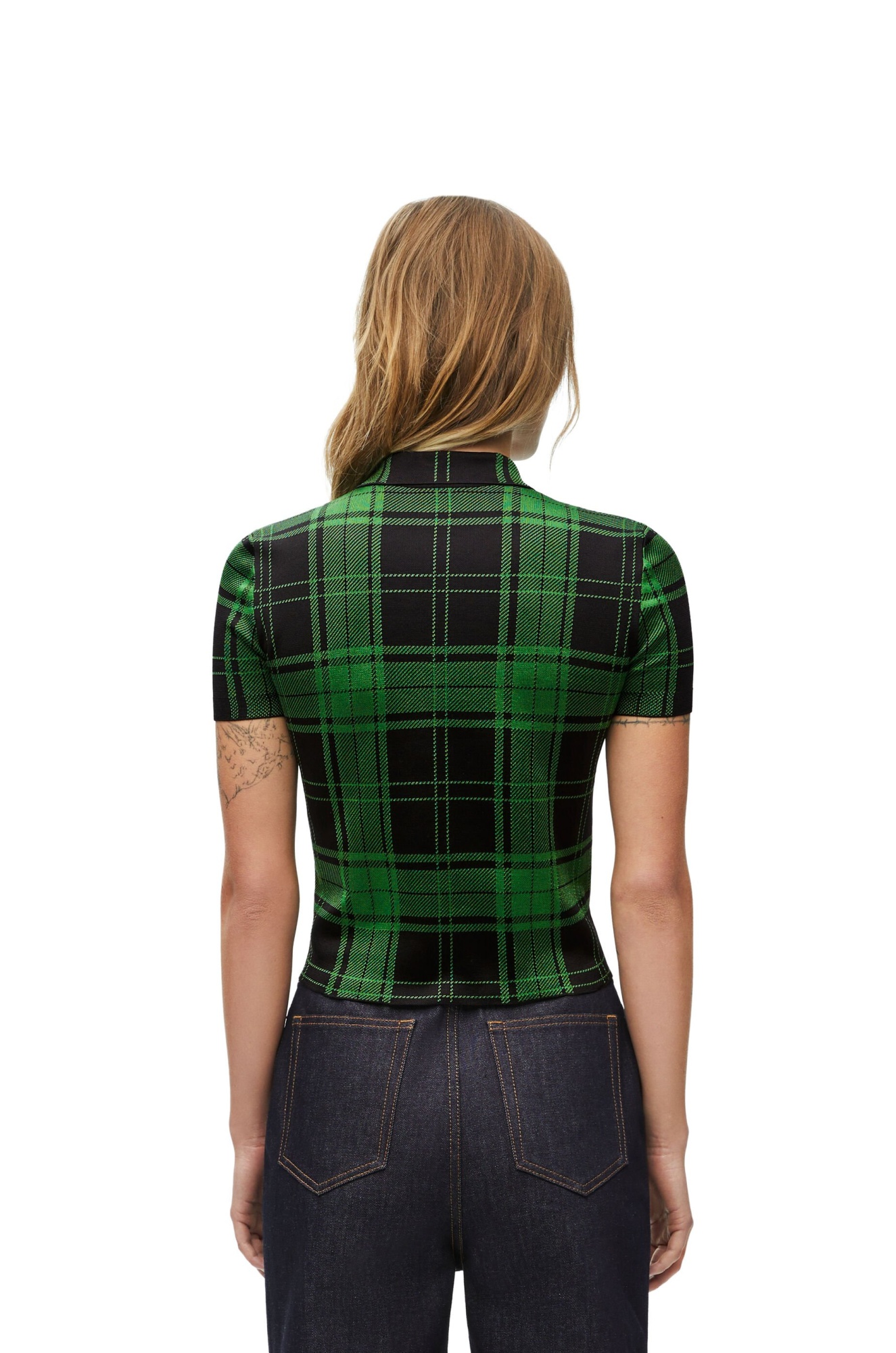Shop Loewe Polo Shirt In Silk In Green
