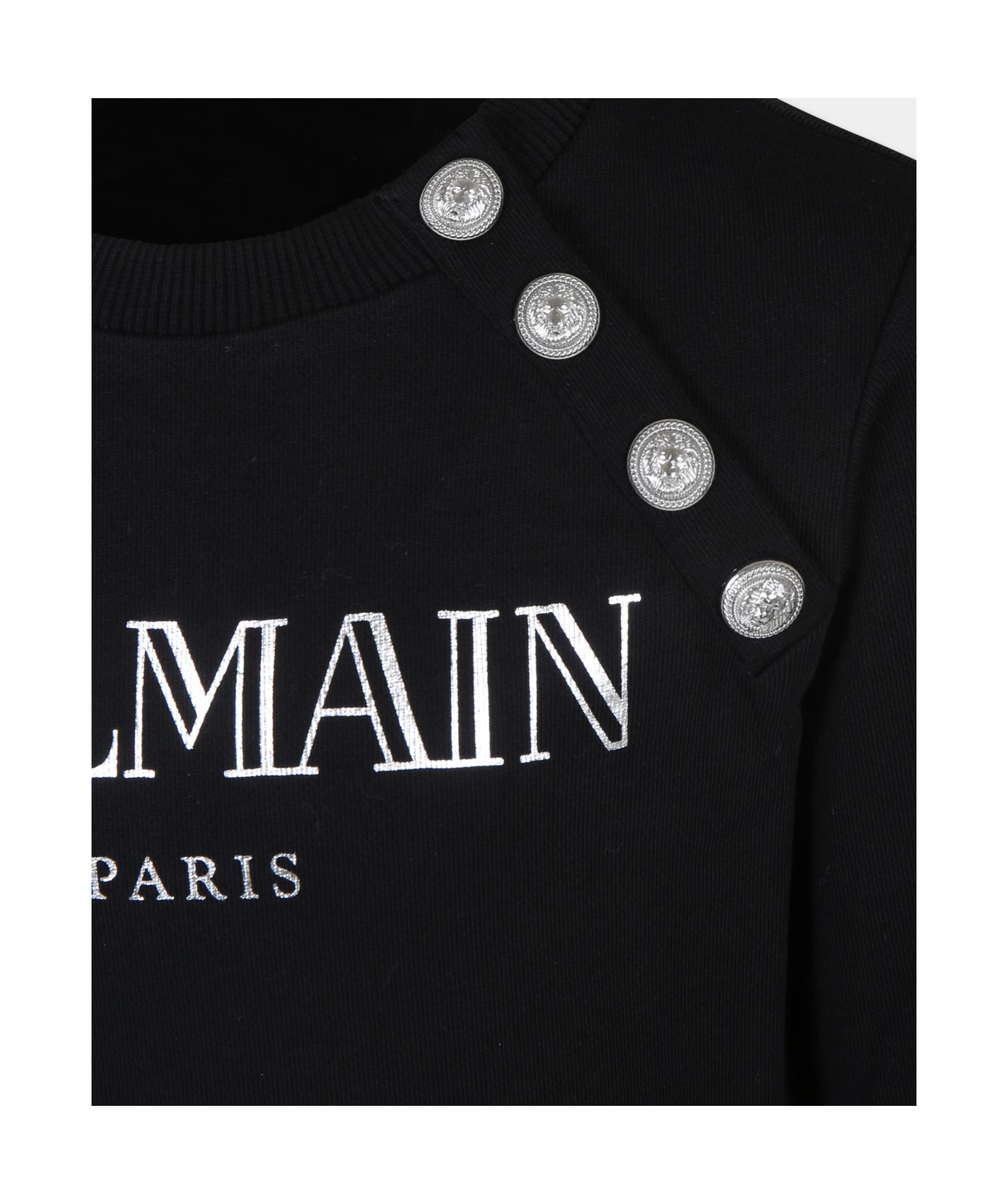 BALMAIN LOGO-PRINT COTTON SWEATSHIRT 