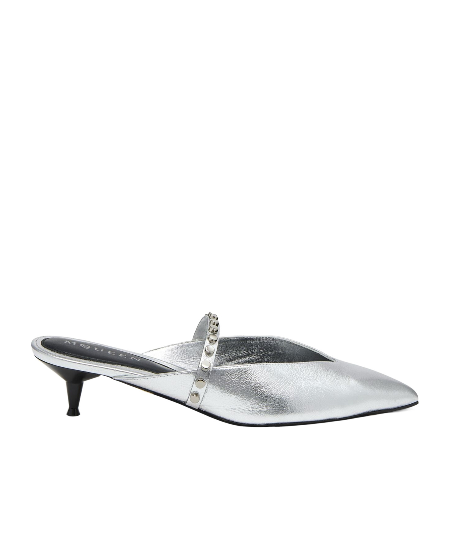 Alexander Mcqueen Revel Mule In Silver