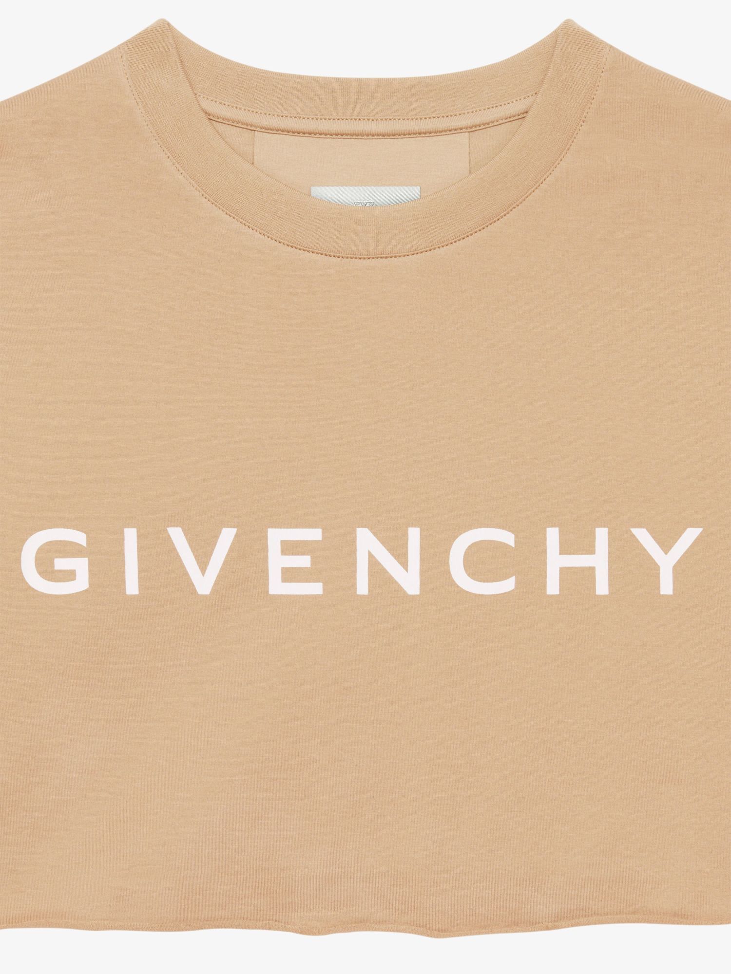 Givenchy Logo Printed Cropped T-shirt In Nude
