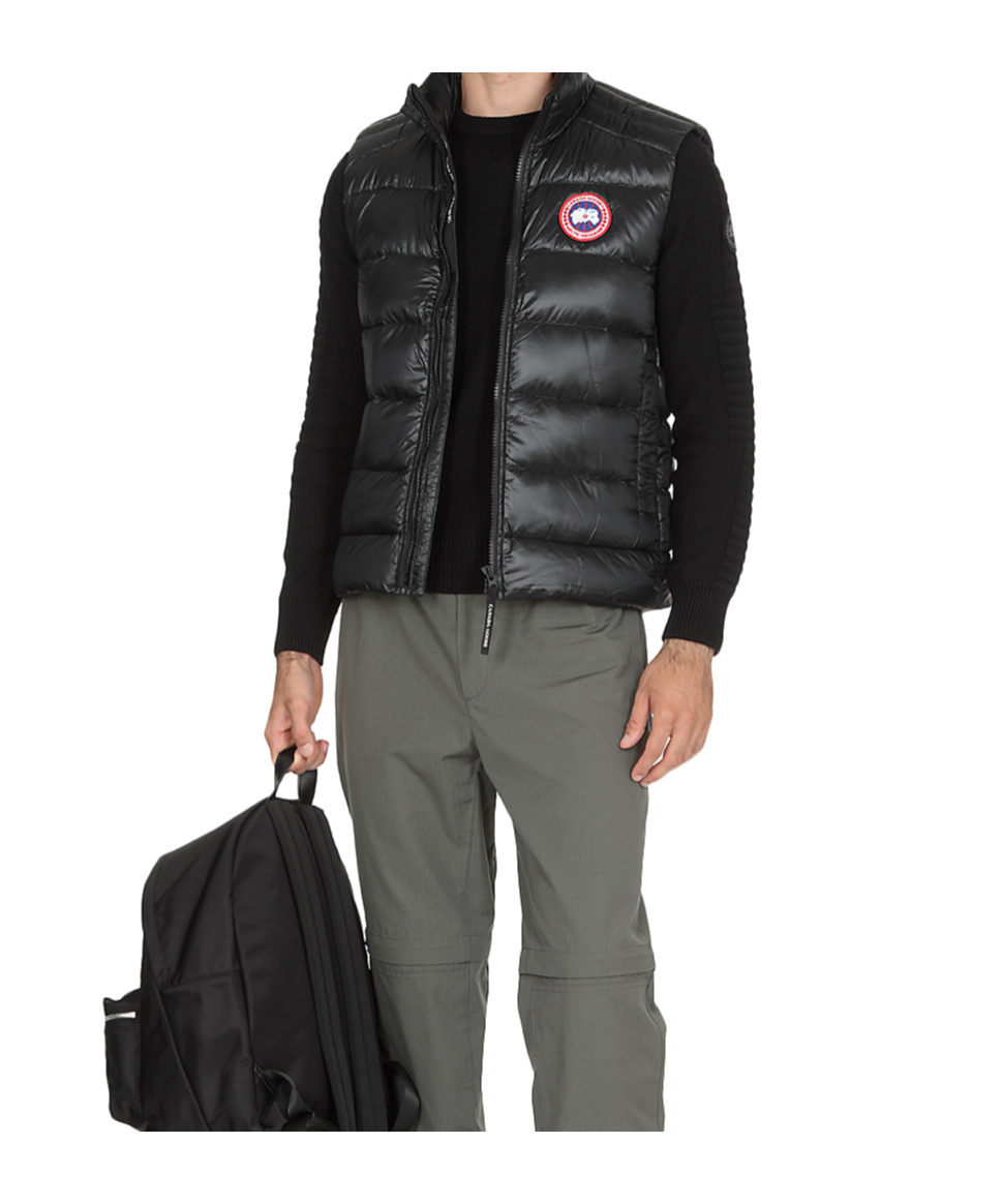 Canada Goose Men's Down Vest With Logo Patch In Black