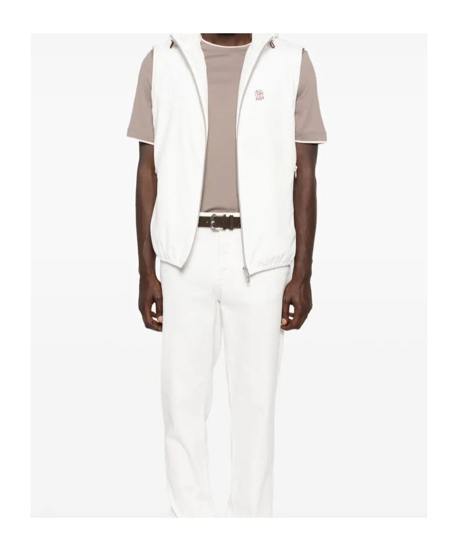 Brunello Cucinelli Hooded Waistcoat In White