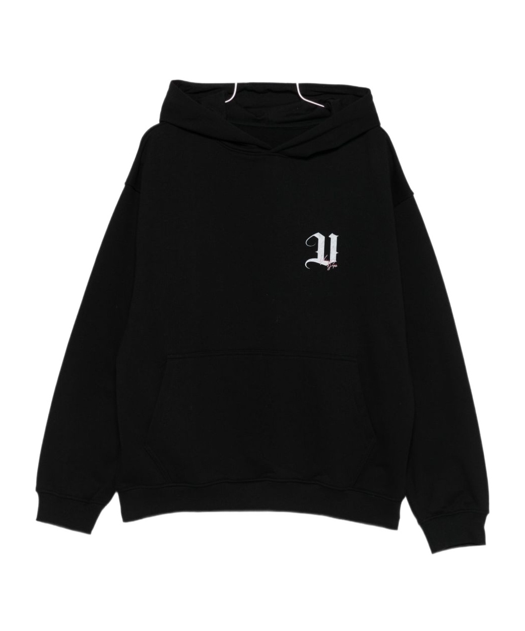 Vision Of Super Black Graphic Print Hoodie With Artistic Design In Black