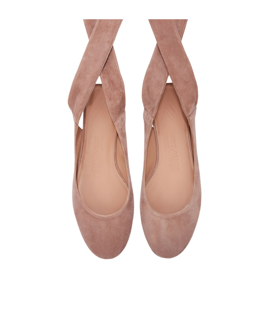 Attico Cloe Wraparound Leather Ballet Flats In Nude