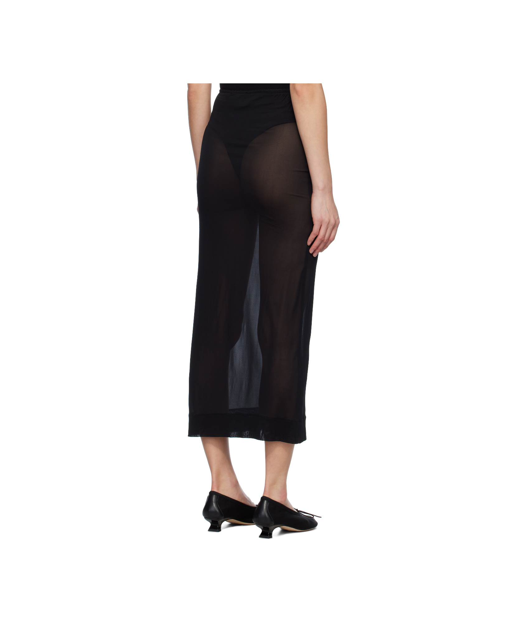 Simone Rocha Embellished Carnation Column Skirt In Black