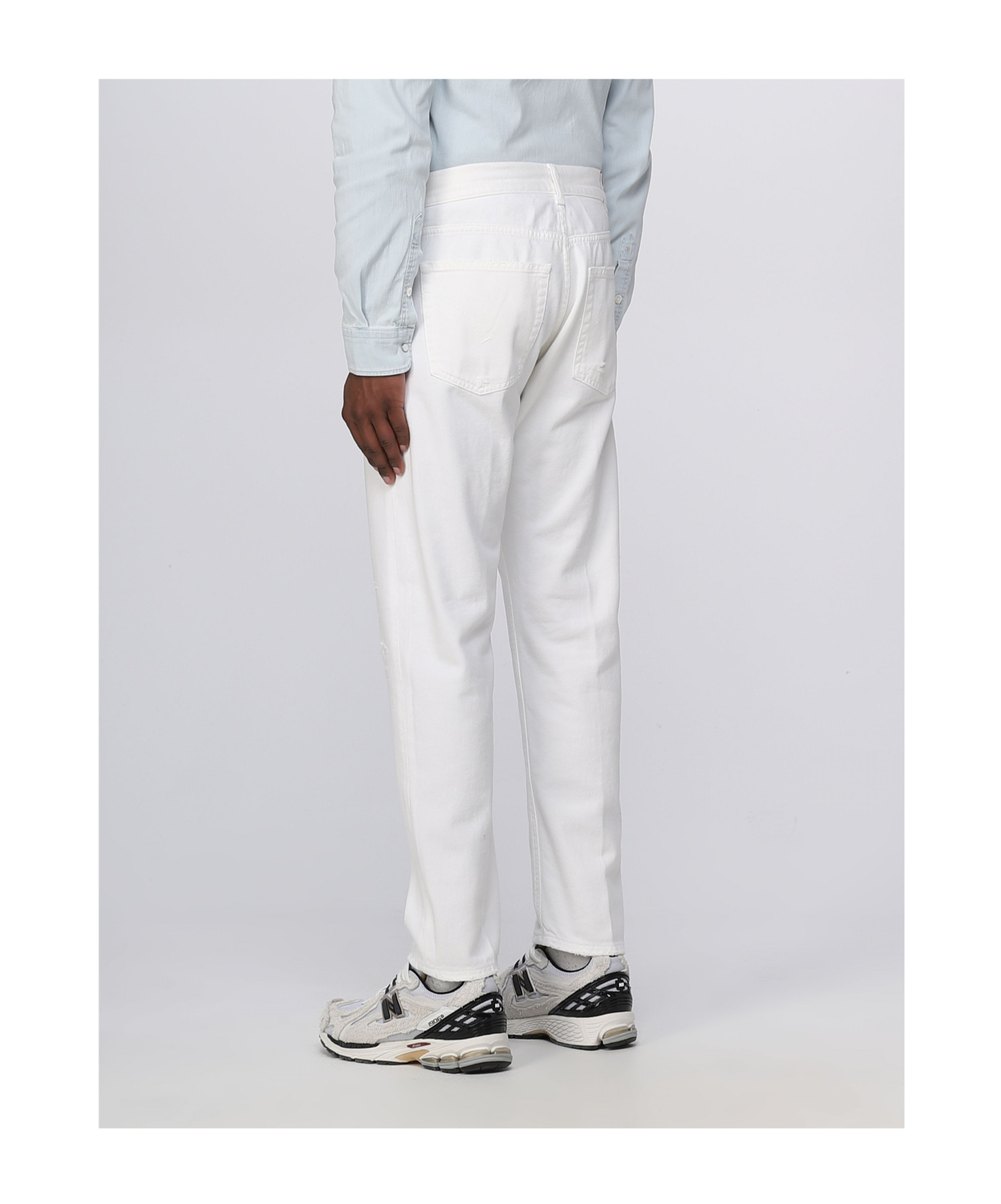 Dondup Denim Trousers With Belt Loops In White