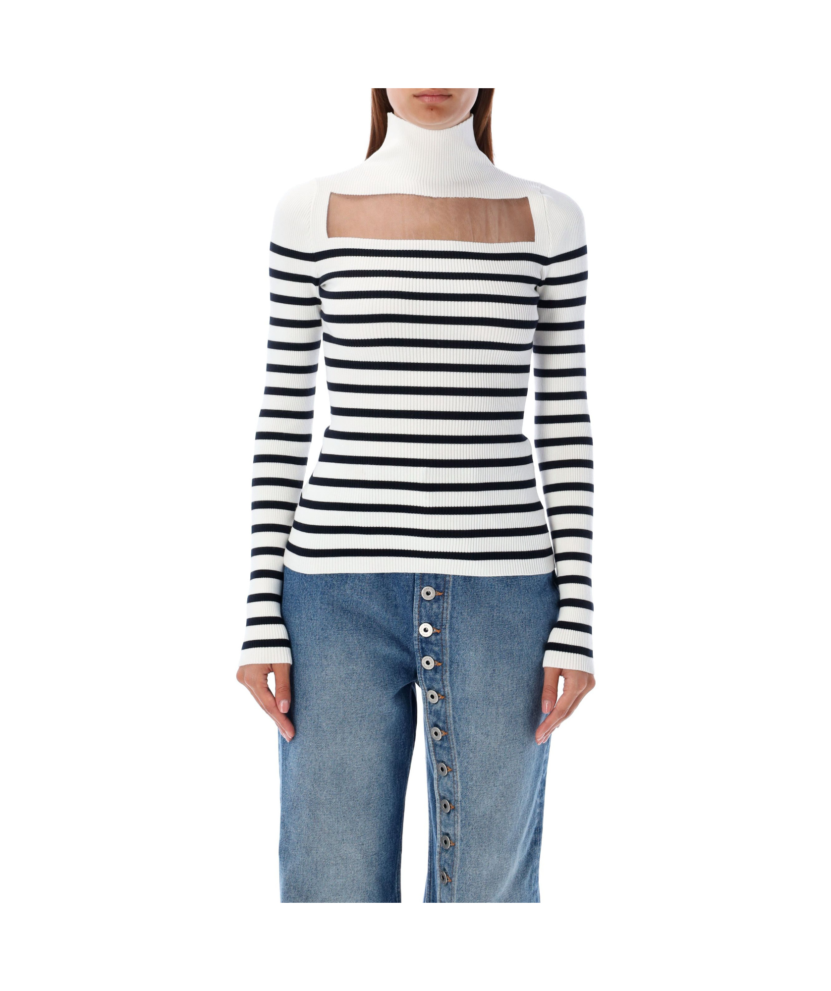 Jean Paul Gaultier The Knit Marinière Sweater In White
